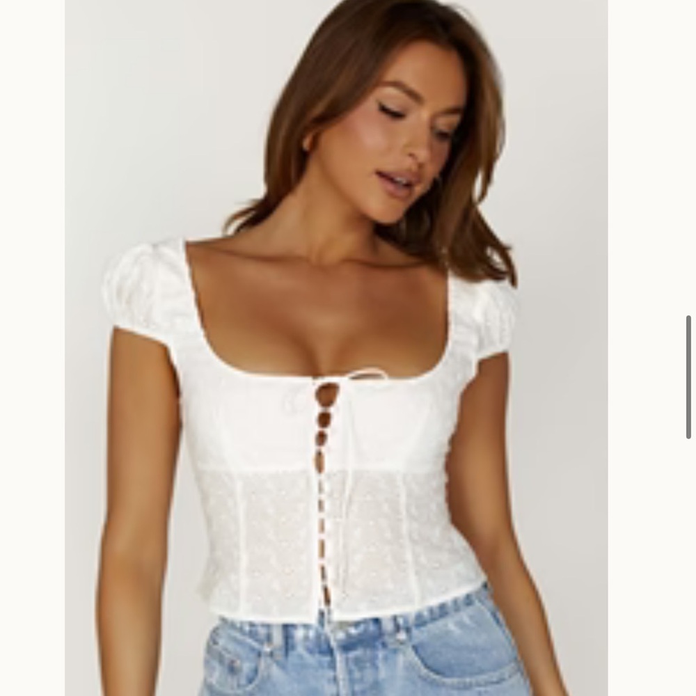 NWT | MESHKI | WHITE CROP TOP